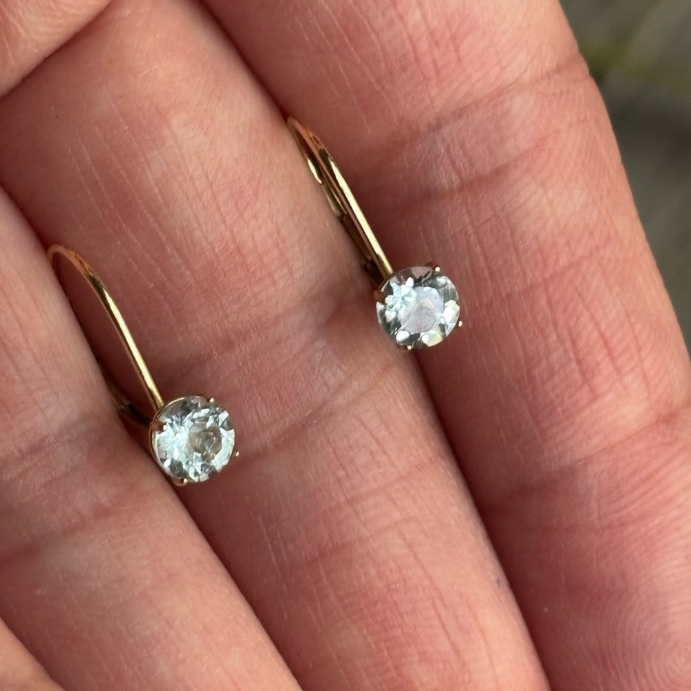 10k Gold Aquamarine Drop Earrings